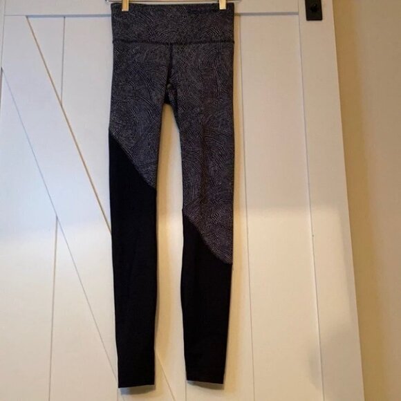 Lululemon Speed Wunder Tight *Asym Free Spirit Ice Grey Black Nulux sz 4 - Picture 3 of 8